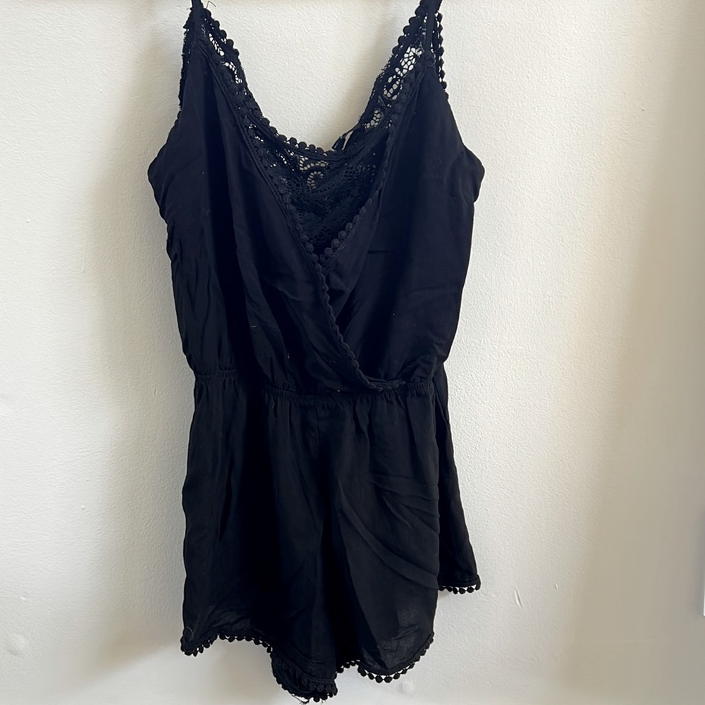 Black lace romper